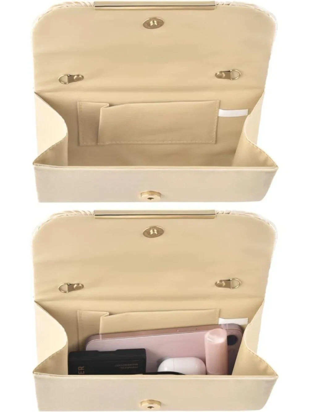 👜 Women's Apricot Formal Wedding Party Cocktail Prom Crossbody Clutch Purses